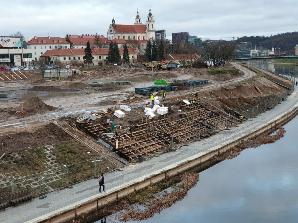 Neries dešiniosios krantinės (Upės g.) - Bike path, Sports field or court, Waterside - construction photos