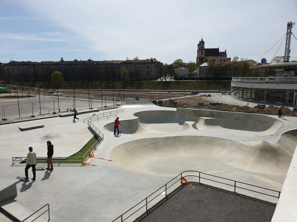 Neries dešiniosios krantinės (Upės g.) - Bike path, Sports field or court, Waterside - construction photos