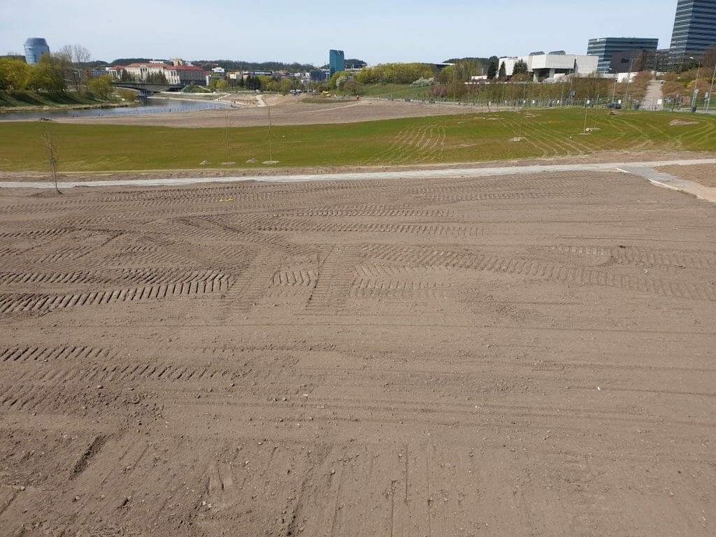 Neries dešiniosios krantinės (Upės g.) - Bike path, Sports field or court, Waterside - construction photos