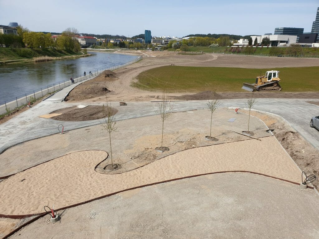 Neries dešiniosios krantinės (Upės g.) - Bike path, Sports field or court, Waterside - construction photos