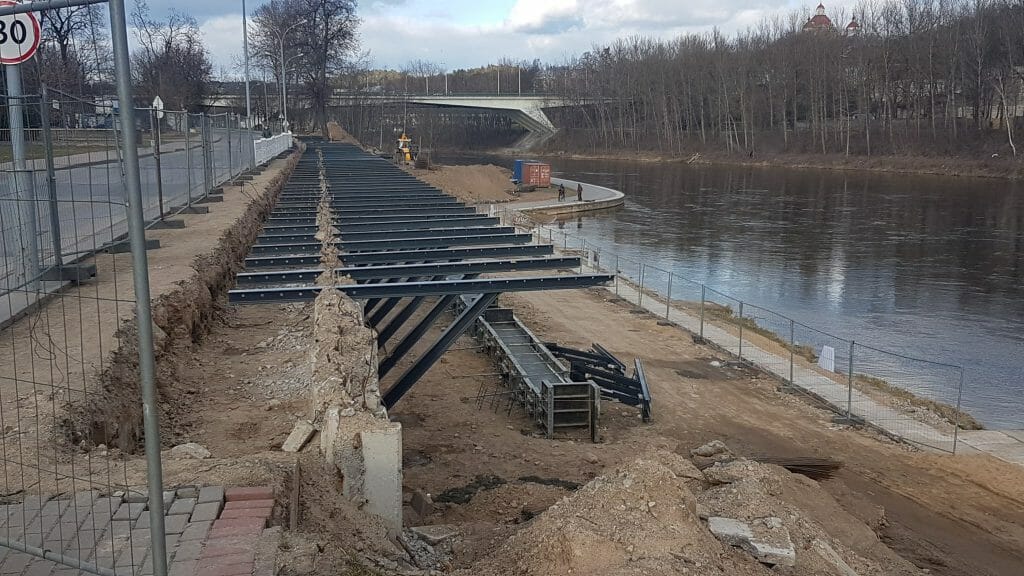 Neries dešiniosios krantinės (Upės g.) - Bike path, Sports field or court, Waterside - construction photos