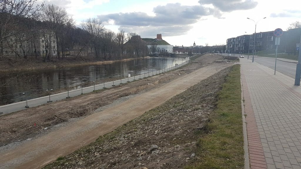 Neries dešiniosios krantinės (Upės g.) - Bike path, Sports field or court, Waterside - construction photos