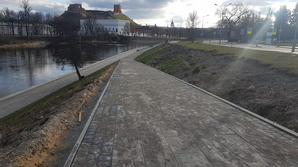 Neries dešiniosios krantinės (Upės g.) - Bike path, Sports field or court, Waterside - construction photos