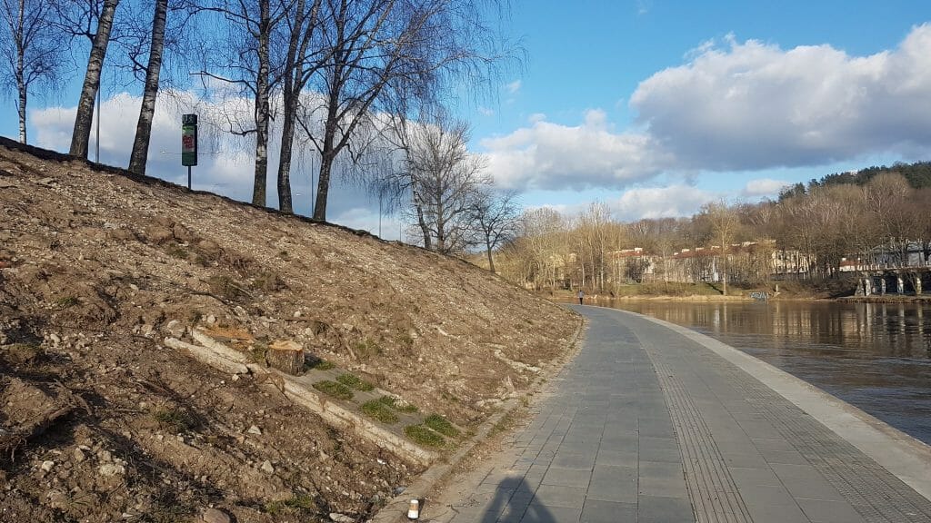 Neries dešiniosios krantinės (Upės g.) - Bike path, Sports field or court, Waterside - construction photos