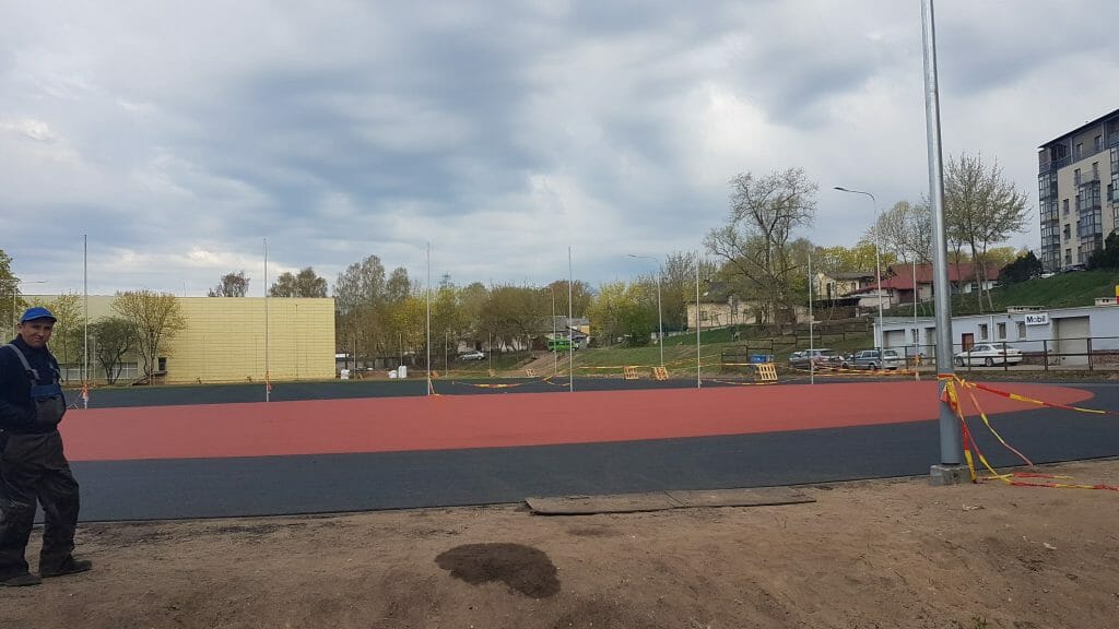 J. Lelevelio gimnazijos sporto aikštynas (Minties g. 3) - Sporta laukums vai korti - būvdarbu attēli