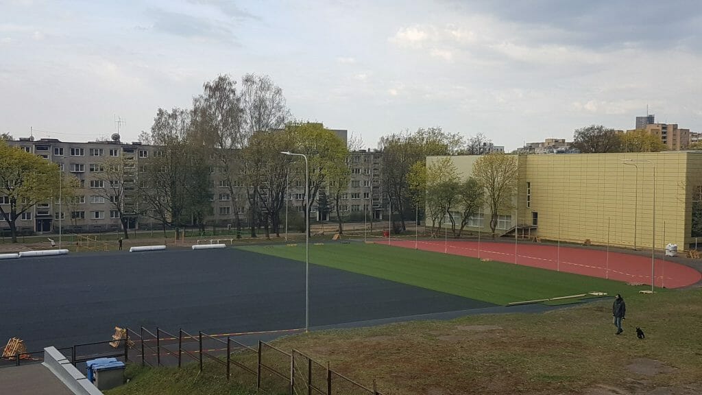 J. Lelevelio gimnazijos sporto aikštynas (Minties g. 3) - Sporta laukums vai korti - būvdarbu attēli