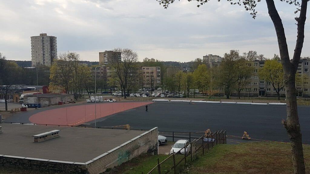 J. Lelevelio gimnazijos sporto aikštynas (Minties g. 3) - Sporta laukums vai korti - būvdarbu attēli