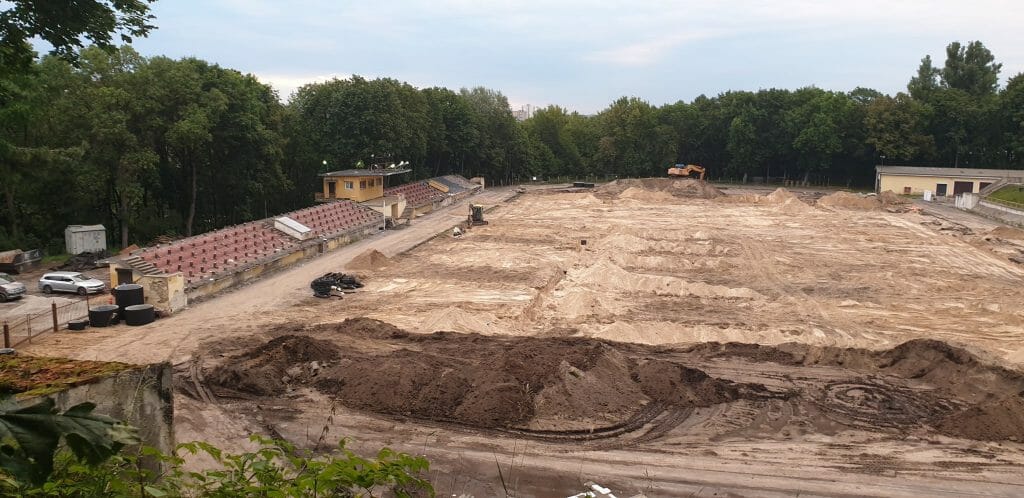 Kalnų parko stadionas (T. Kosciuškos g. 7) - Sports field or court - construction photos
