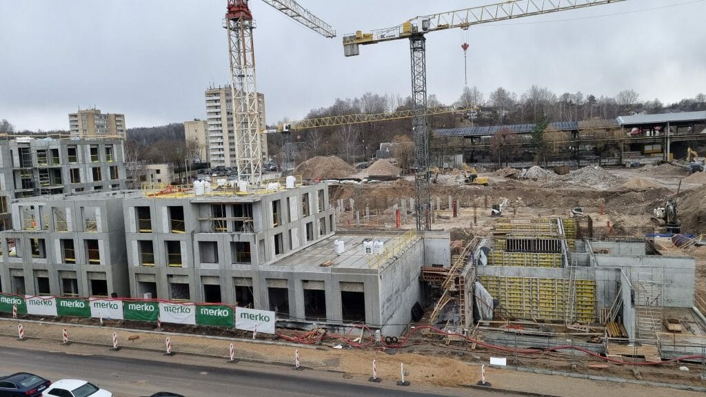 Vilnelės skverai 1 etapas (Manufaktūrų g. 7) - Multi apartment - construction photos