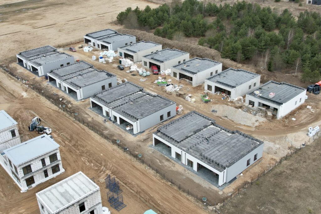 Modernus slėnis (Grinapolio g.) - Row housing - construction photos