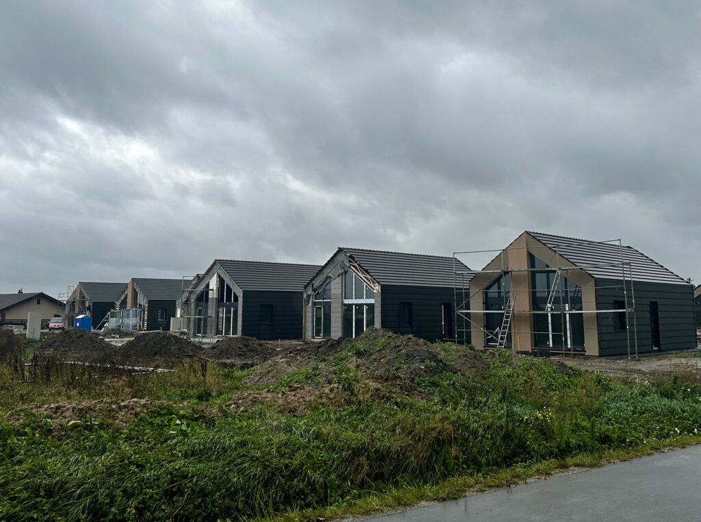 Skandinavų vilos (Ragupės g. 7, 8, 9, 10, 11, 12, 13, 14, 15, 16, 18,  Trušelių k.) - Private house community - construction photos