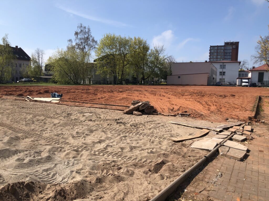 Klaipėdos uostamiesčio progimnazijos stadionas (S. Daukanto g. 5) - Sports arena - construction photos