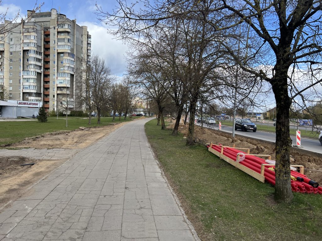 Ozo - Ukmergės - Gelvonų sankryža (Ozo g.) - Velosipēdu ceļš, Iela - būvdarbu attēli