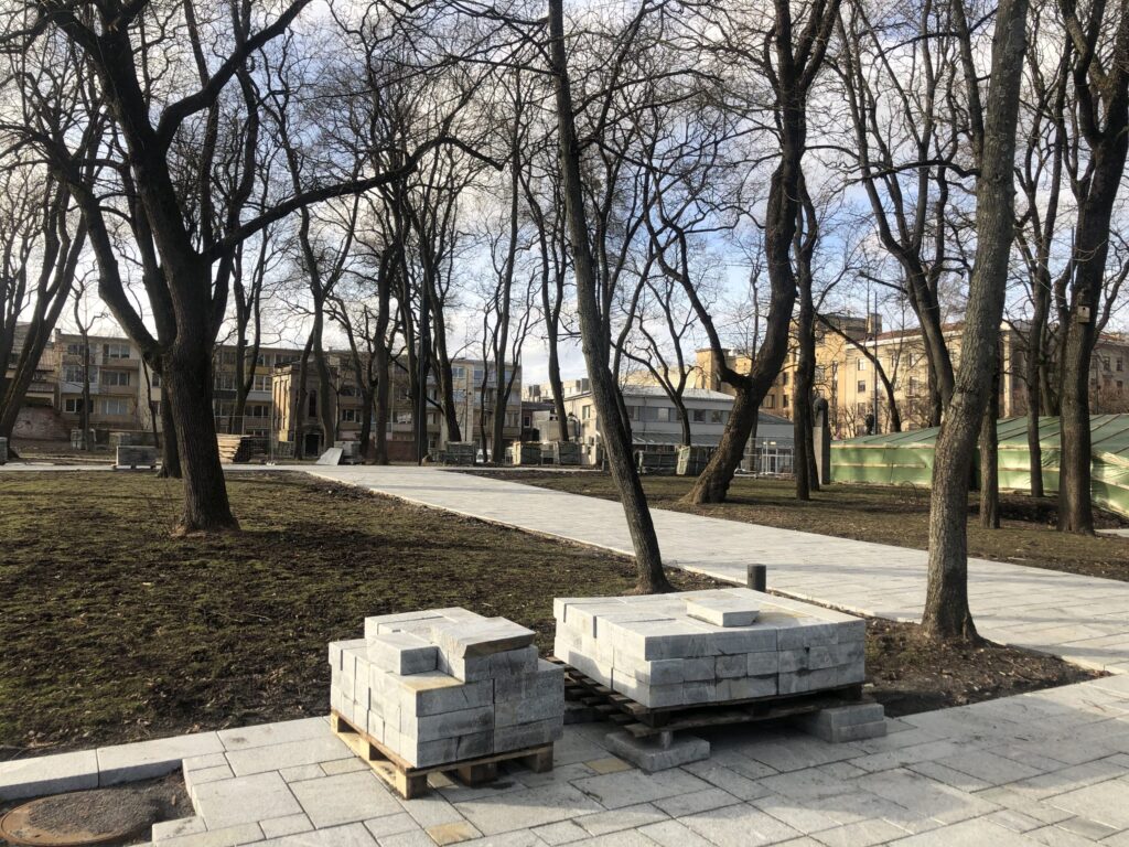 Miesto sodas (Laisvės al.) - Park - construction photos