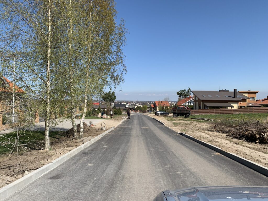 Tauralaukio gyvenvietės gatvės (Vėjo g., Virkučių g., Uosių g., Žvaigždžių g., Vaivorykštės g., Griaustinio g., Lietaus g., Slengių g., Arimų g., Akmenų g., Debesų g., Smėlio g.) - Street - construction photos