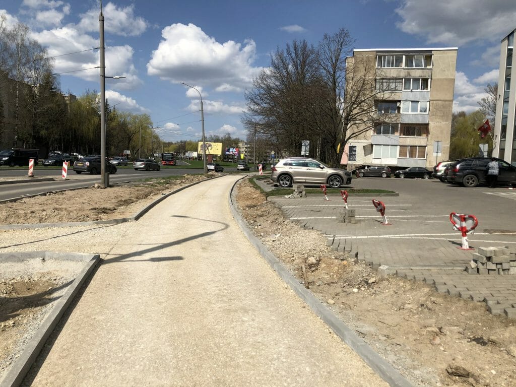 Taikos pr. rekonstrukcija 2 etapas (Taikos pr.) - Dviračių takas, Gatvė - statybų nuotraukos