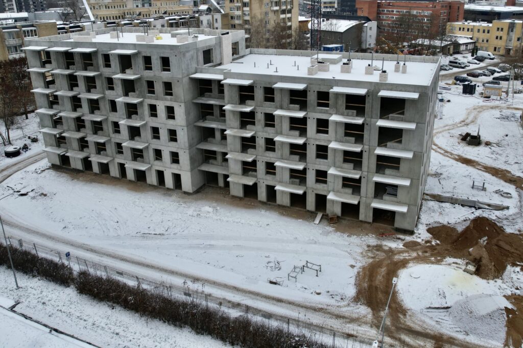 Mėlyni vilkai 2 etapas (Skroblų g. 12) - Daudzdzīvokļu nams - būvdarbu attēli