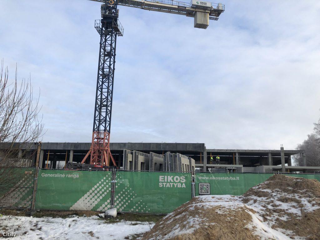 IKI Pilaitės pr. parduotuvė ir administracinis (Pilaitės pr. 42) - Food store, Office center - construction photos