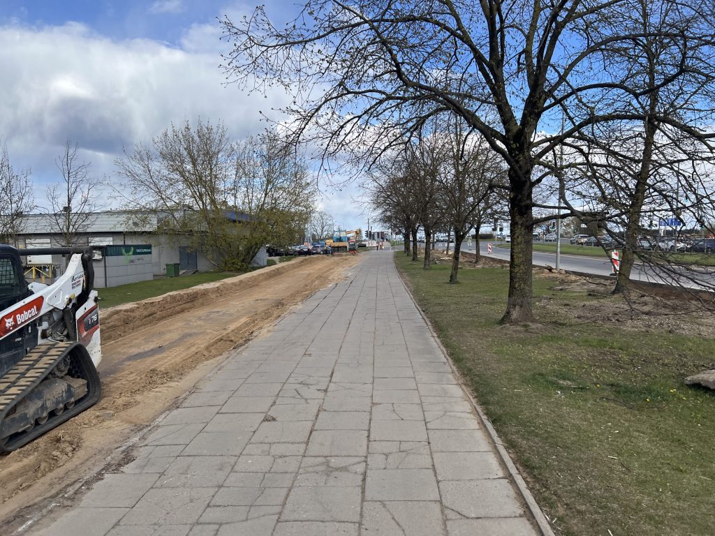 Ozo - Ukmergės - Gelvonų sankryža (Ozo g.) - Velosipēdu ceļš, Iela - būvdarbu attēli