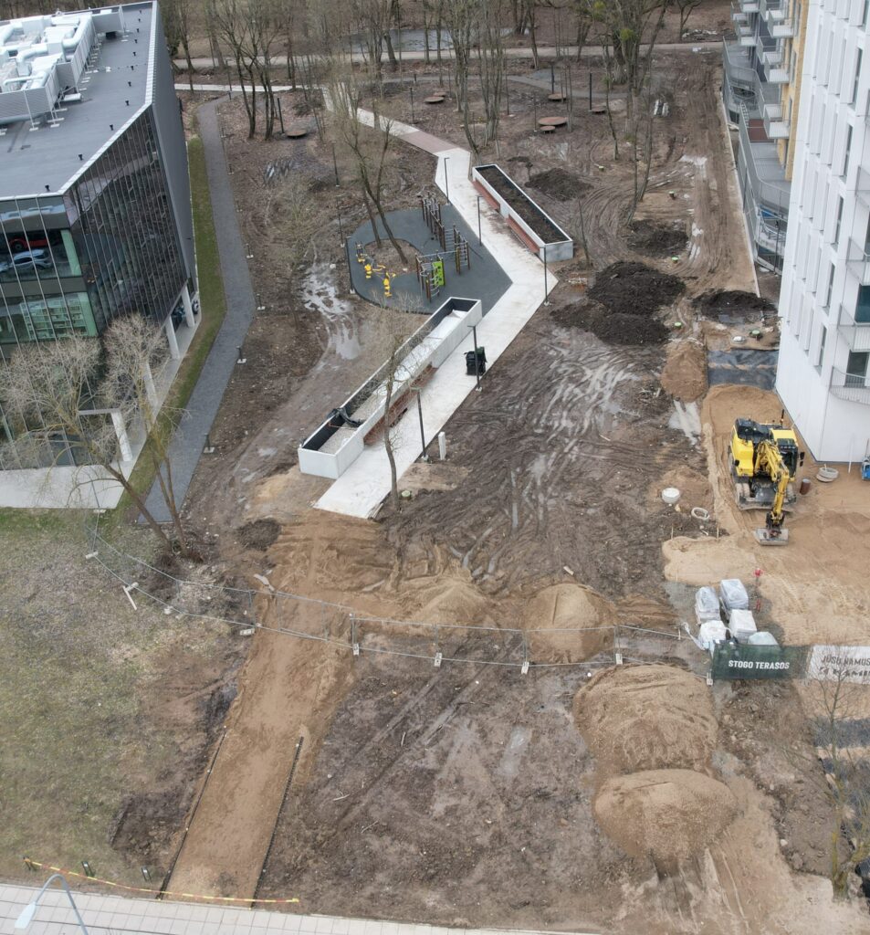 Miesto skveras (Europos pr.) - Square - construction photos