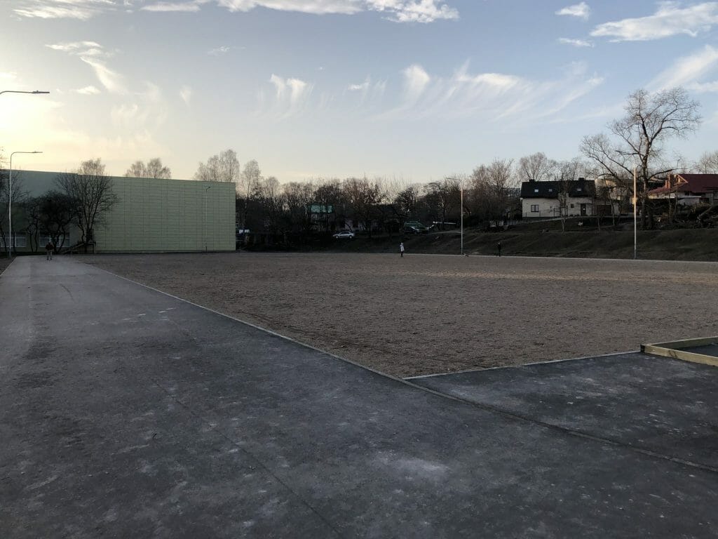 J. Lelevelio gimnazijos sporto aikštynas (Minties g. 3) - Sporta laukums vai korti - būvdarbu attēli