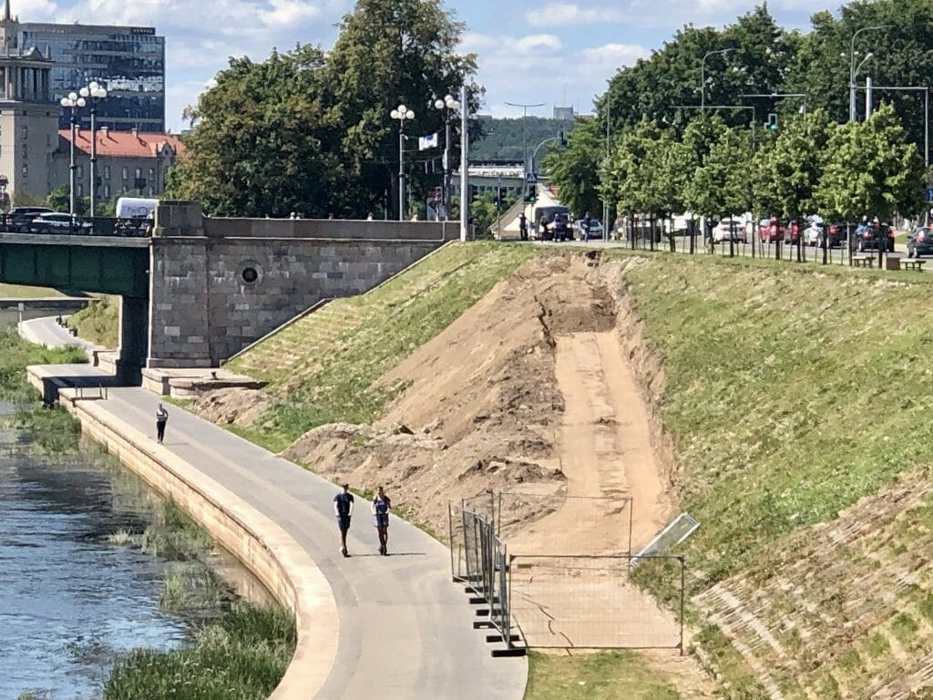 Neries dešiniosios krantinės (Upės g.) - Bike path, Sports field or court, Waterside - construction photos