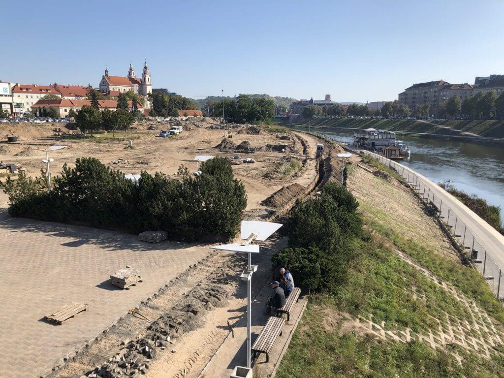 Neries dešiniosios krantinės (Upės g.) - Bike path, Sports field or court, Waterside - construction photos