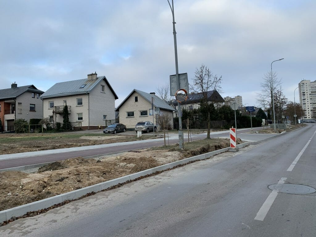 Fabijoniškių g. dviračių takas nuo Ateities g. iki Ukmergės g. (Fabijoniškių g.) - Bike path - construction photos