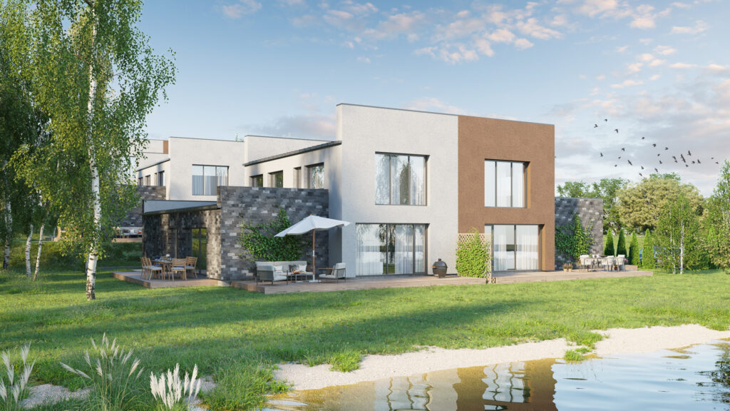 Beržų kampelis (Gluosnių g. 9A, 9B, 9C, Didžiasalio k.) - Row housing - visualization