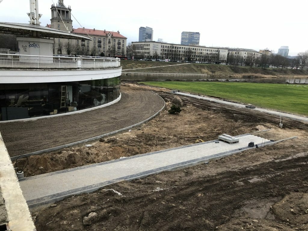 Neries dešiniosios krantinės (Upės g.) - Bike path, Sports field or court, Waterside - construction photos