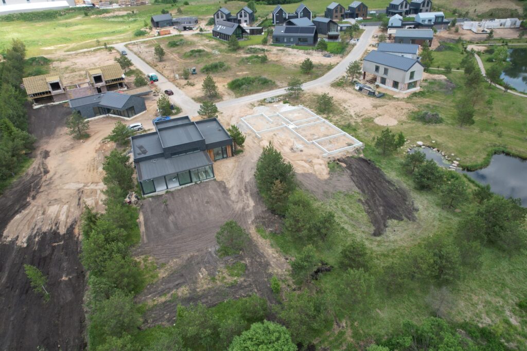 Versmių parkas (Versmių g. 2, 4, 6, 7, 8, 9, 10, 11, 12, 13, 15, 16, 17, 19 - 47) - Land plots, Private house community - construction photos