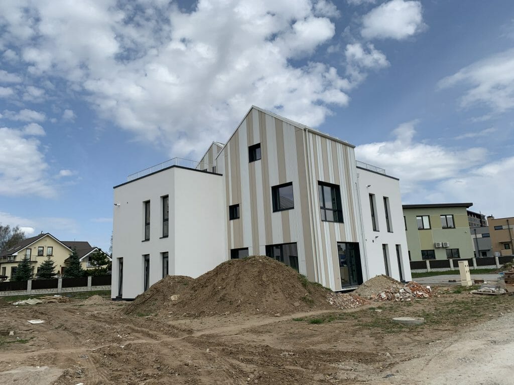 Skalvių vilos (Skalvių g. 23) - Row housing - construction photos