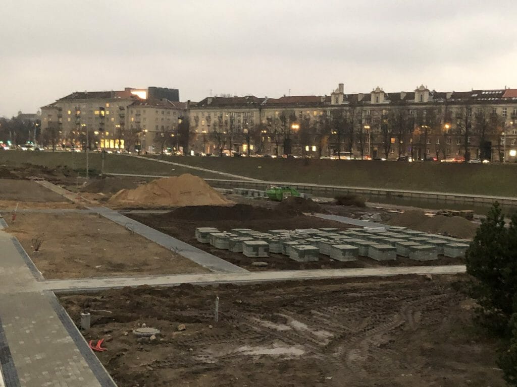 Neries dešiniosios krantinės (Upės g.) - Bike path, Sports field or court, Waterside - construction photos