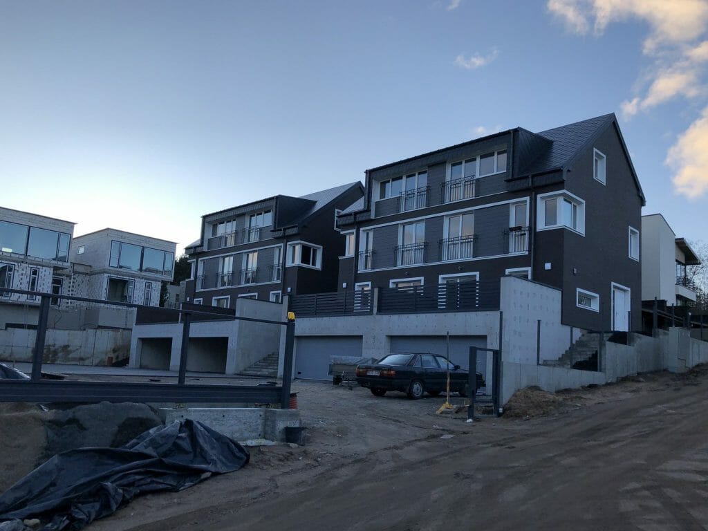 Šeškinės Ozo namai (Šeškinės sodų g. 19, 19A, 21, 21A, 23, 23A) - Row housing - construction photos