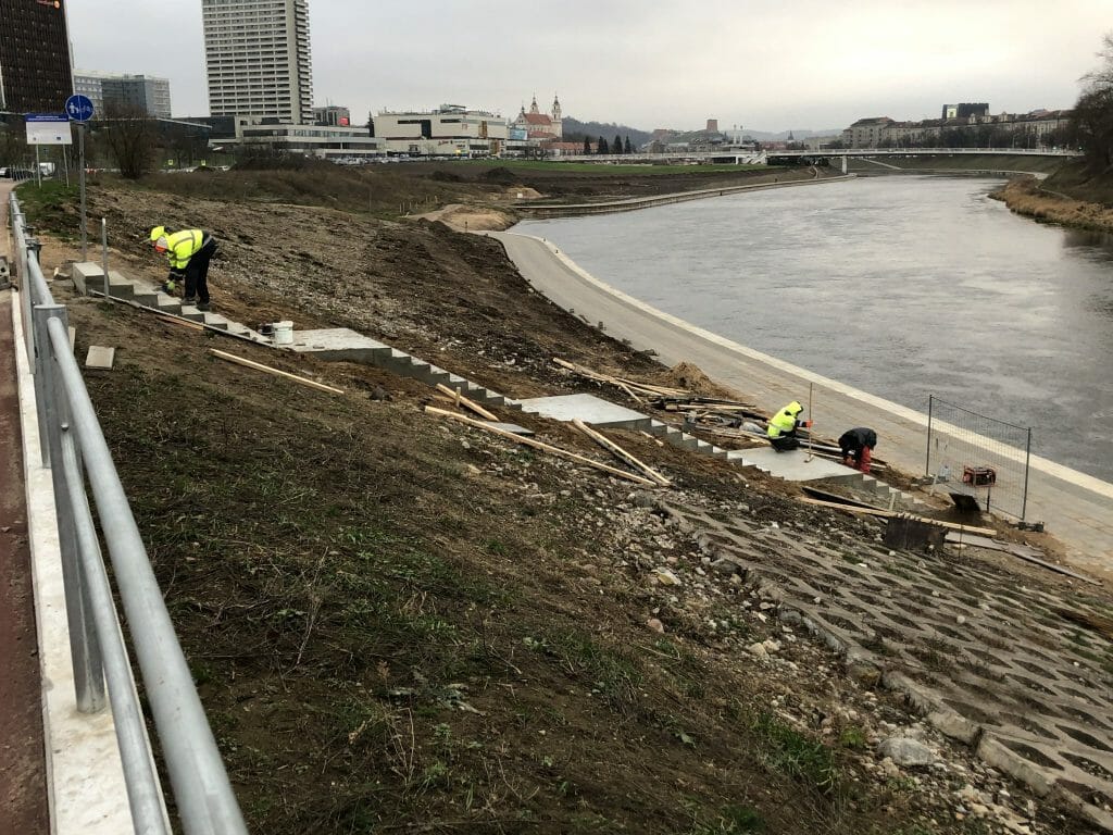 Neries dešiniosios krantinės (Upės g.) - Bike path, Sports field or court, Waterside - construction photos