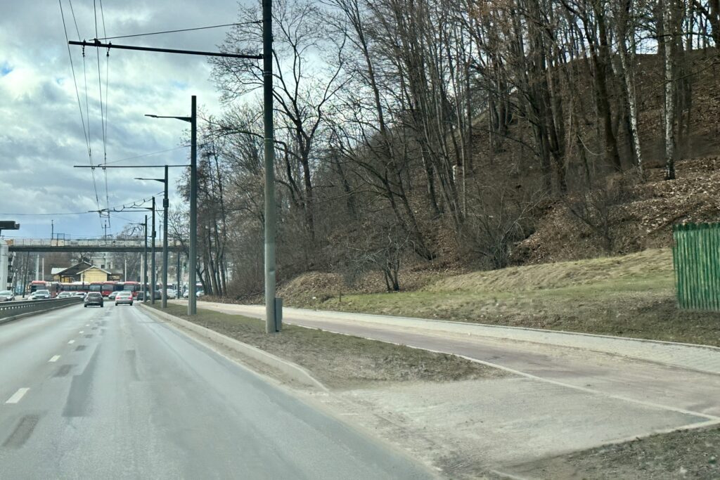M. K. Čiurliono, Tunelio, K. Baršausko g. dviračių takas (M. K. Čiurliono g., Tunelio g., K. Baršausko g.) - Bike path - construction photos