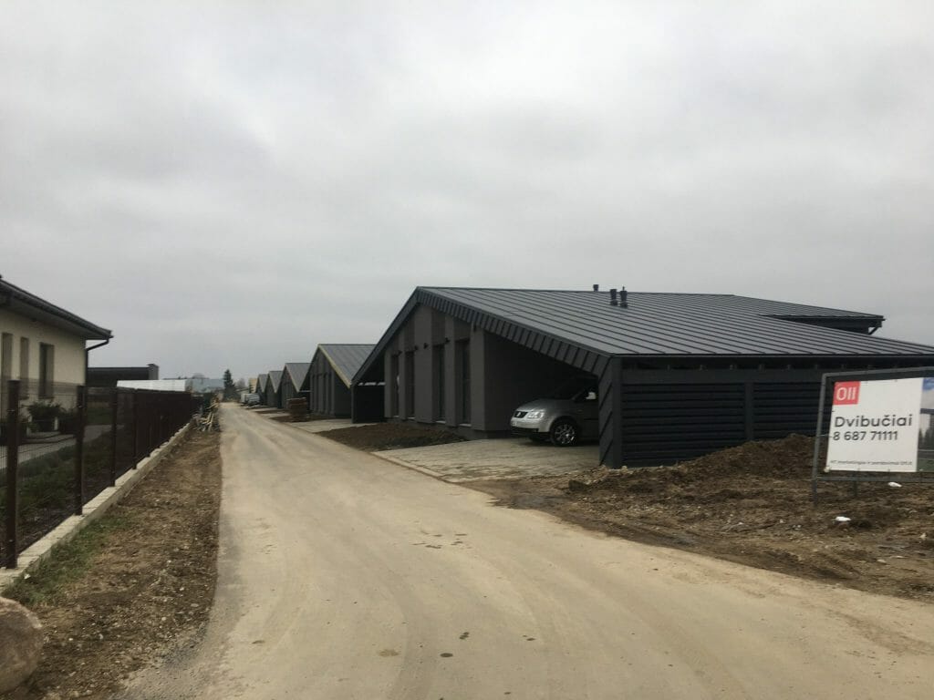 Sakalų namai (Minties g. 2, 4, 6, 8, 10, 12, 14) - Row housing - construction photos