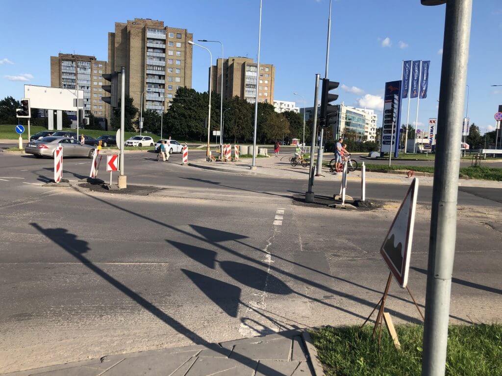 Apkasų g. dviračių takas ir Žalgirio, Rinktinės ir Trimitų g. atkarpos (Apkasų g.) - Bike path - construction photos