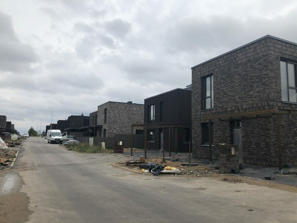Herkaus alėjos (Notangos/Kulmo g.) - Row housing - construction photos