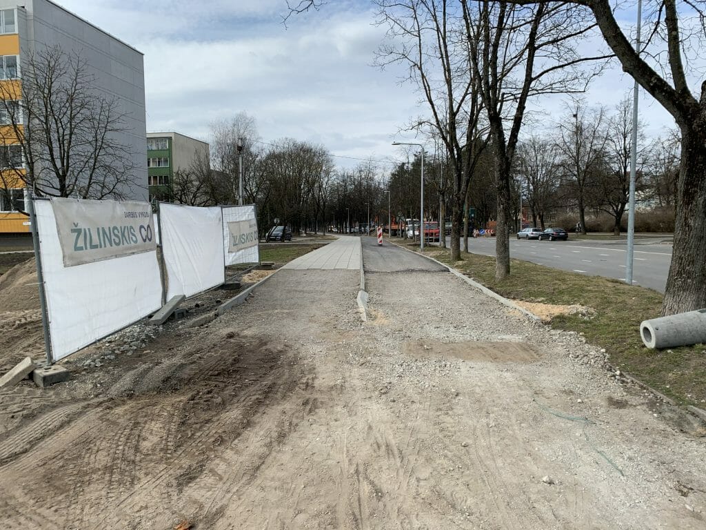 Žirmūnų trikampio modernizavimas (Tuskulėnų g.) - Bike path, Pedestrian path - construction photos