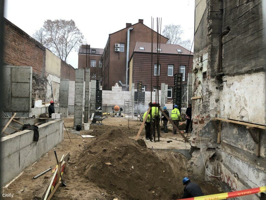 Ledainės namas (Karaliaus Mindaugo pr. 9) - Multi apartment - construction photos