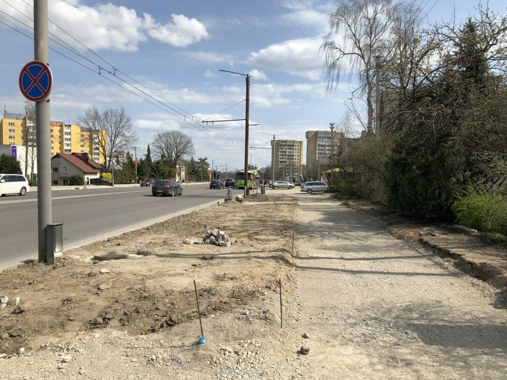 Taikos pr. rekonstrukcija 2 etapas (Taikos pr.) - Dviračių takas, Gatvė - statybų nuotraukos