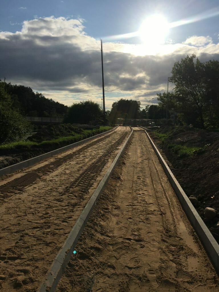 Oslo g. dviračių ir pėsčiųjų takas iki viaduko (Oslo g.) - Bike path - construction photos