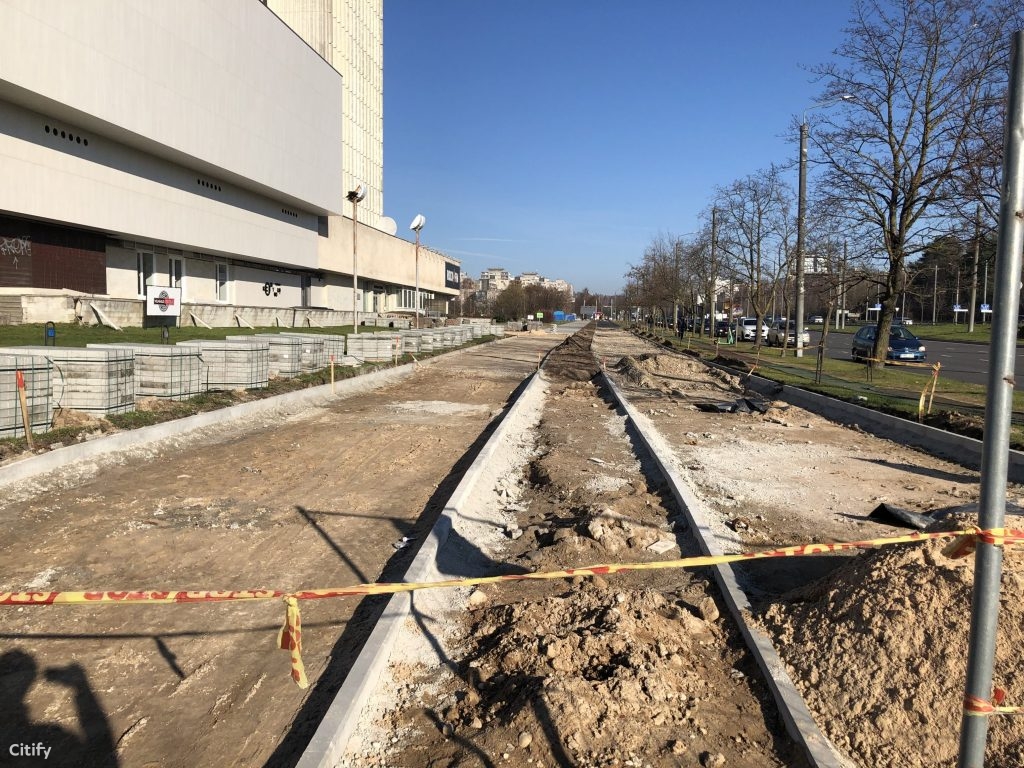 Pėsčiųjų ir dviračių takas nuo Justiniškių g. iki Pilaitės pr. (Laisvės pr.) - Bike path - construction photos