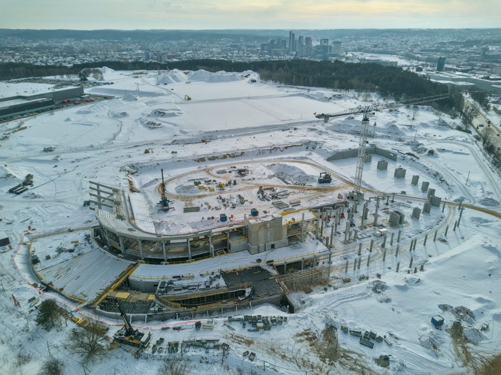 Daugiafunkcis sveikatinimo, ugdymo, švietimo, kultūros ir užimtumo kompleksas 1 etapas (stadionas) (Ozo g. 27) - Staadion - ehituse fotod