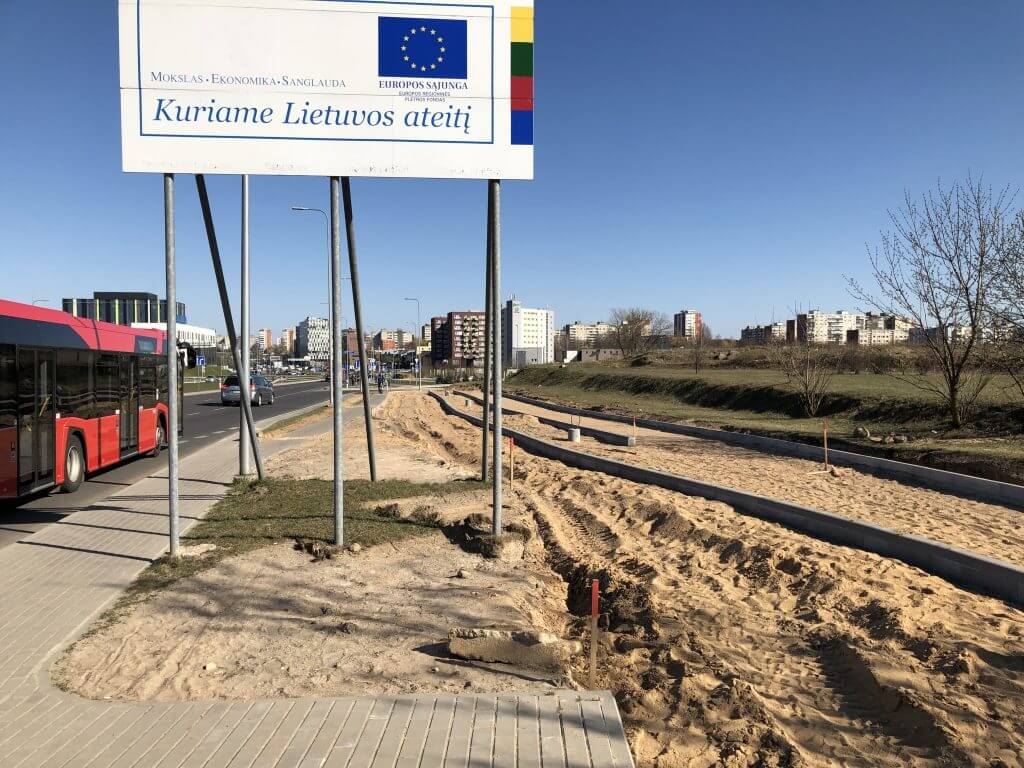 Pilaitės pr. dviračių takas (Pilaitės pr.) - Bike path - construction photos