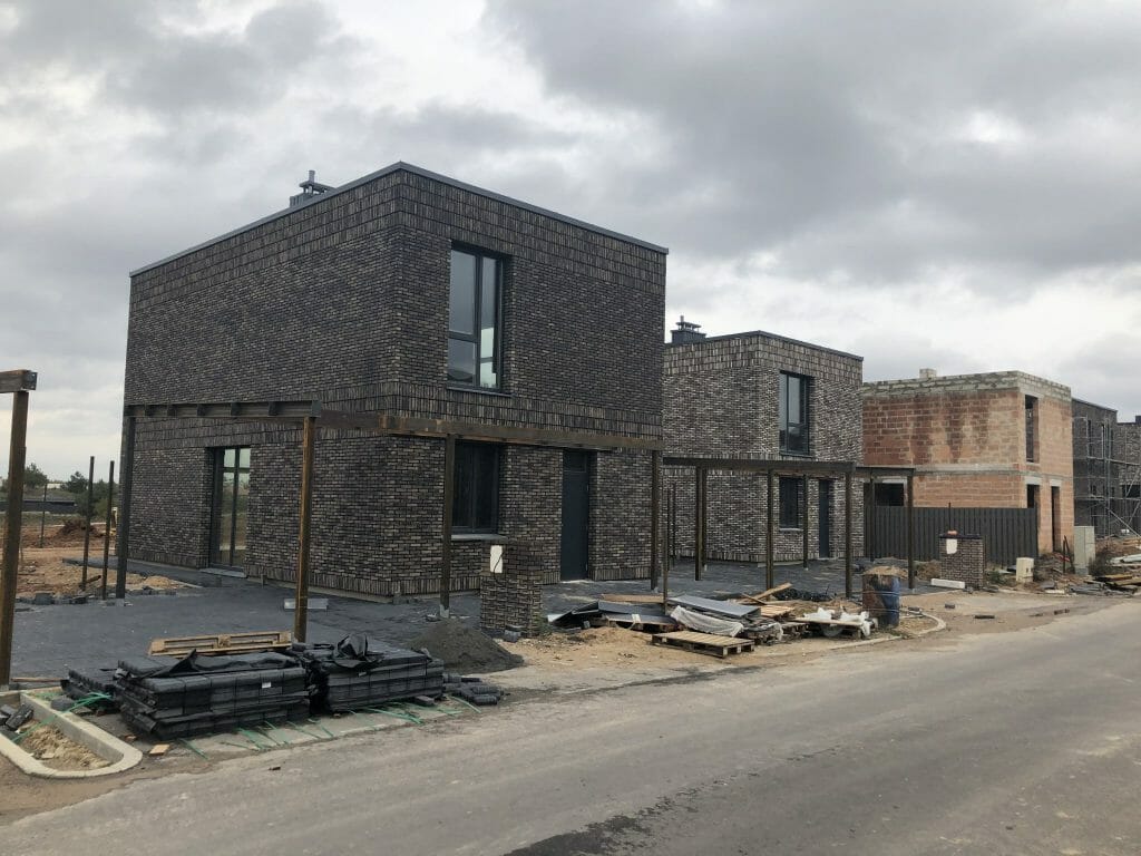 Herkaus alėjos (Notangos/Kulmo g.) - Row housing - construction photos