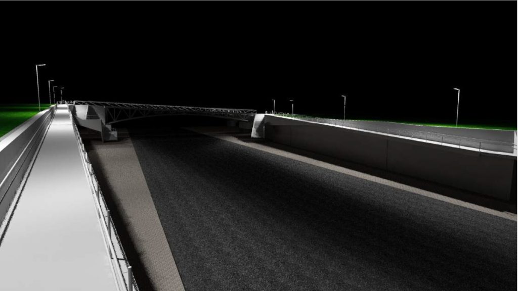 Pėsčiųjų ir dviračių viadukas Siesikų g. (Siesikų g.) - Velosipēdu ceļš, Tilts - vizualizācija