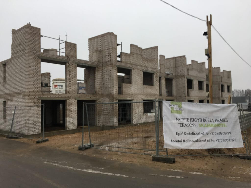 Pilaitės terasos 2 etapas (sublokuoti namai) (Simono Grunau g. 125) - Row housing - construction photos