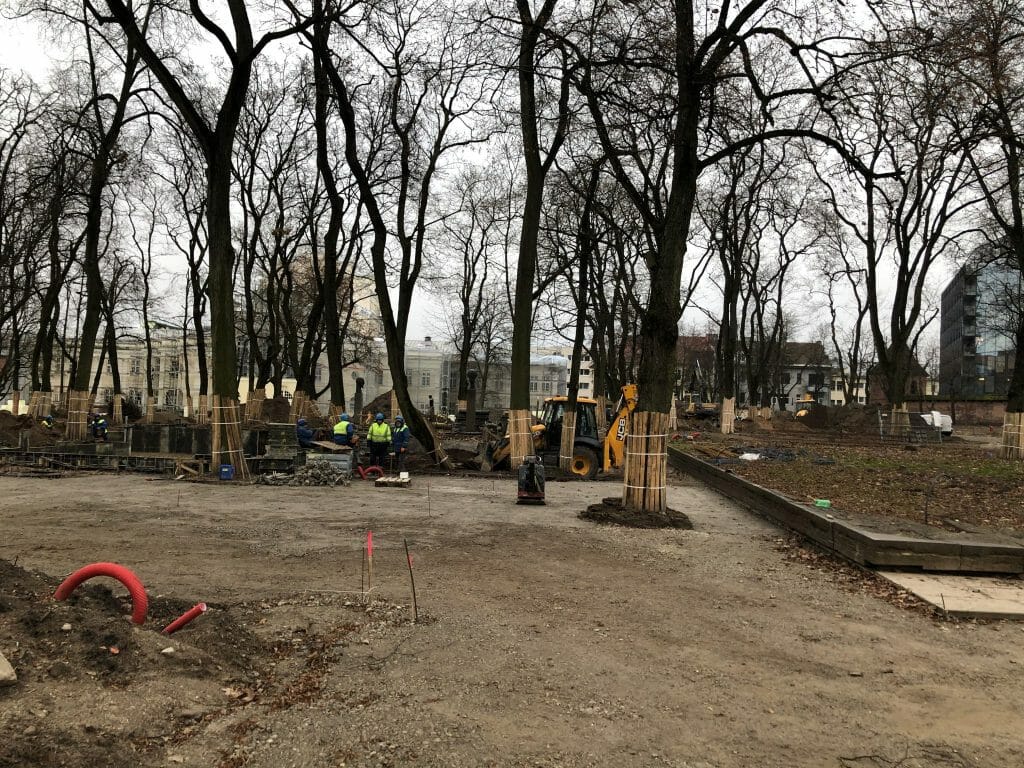 Miesto sodas (Laisvės al.) - Park - construction photos